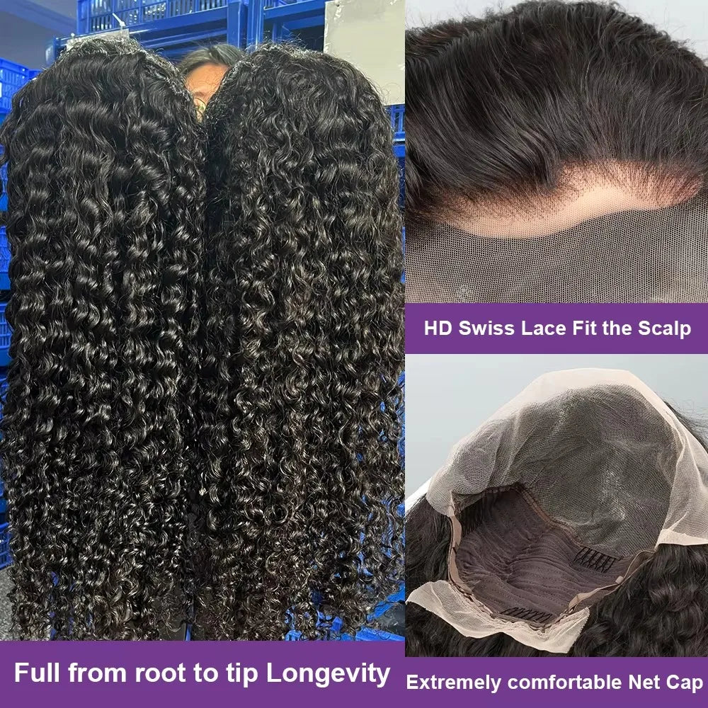 40 Inch 13x4 Hd Water Wave Wigs Lace Human Hair Wigs for Black Women Deep Wave Frontal Wig 360 Lace Front Brazilian Wig on Sale