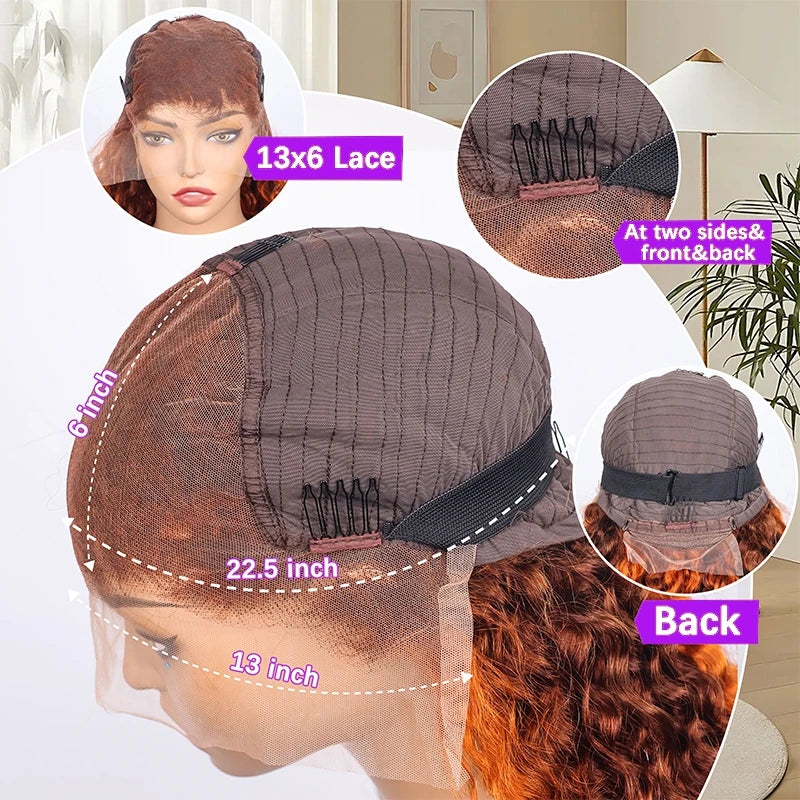 Deep Wave 13x6 Lace Frontal Human Hair Wigs Water Wave Frontal Wigs Pre Plucked Virgin Hair