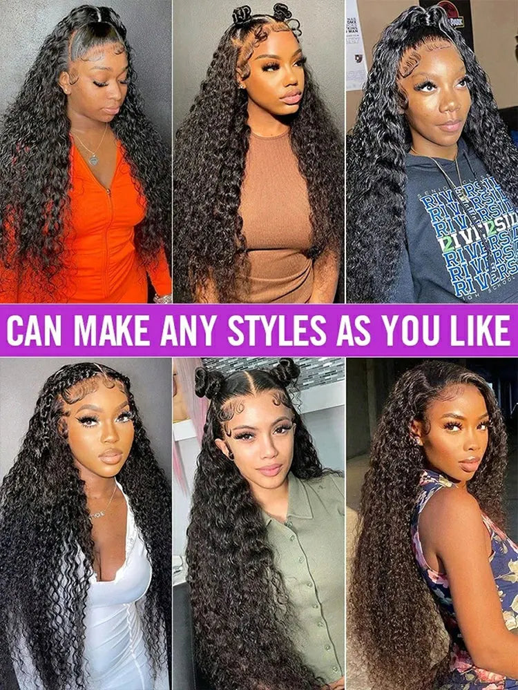 30 Inch Deep Wave Lace Front Wigs Human Hair 250% Density 13x4 HD Lace Front Wigs Human Hair Deep Curly Wet And Wavy Human Hair Wigs For Women