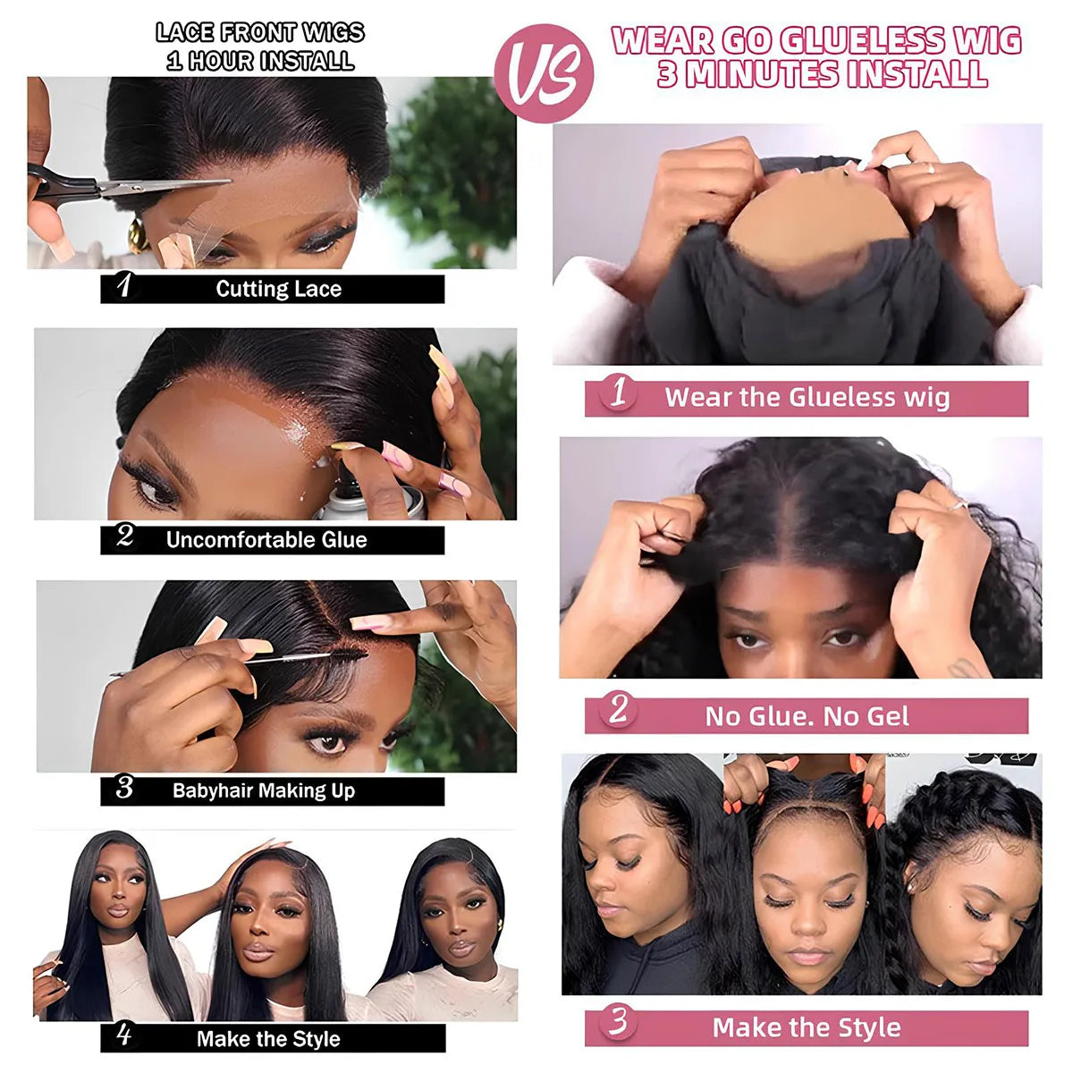 13x6 Lace Front Pixie Curly Glueless Wig 350 Density Ready to Wear 13x4 Kinky Curly Wig for Woman Natural Black Human Hair Wigs