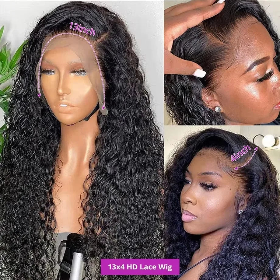 40 Inch 13x4 Hd Water Wave Wigs Lace Human Hair Wigs for Black  Women Deep Wave Frontal Wig 360 Lace Front Brazilian Wig on Sale