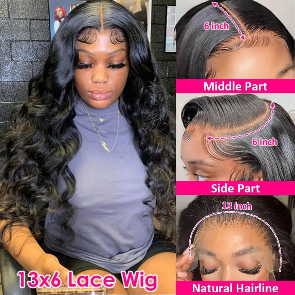 20 30 40 Inch 13x6 Lace Front Wigs Human Hair Wigs Pre Plucked 200% Density Body Wave HD Transparent Lace Frontal Human Hair Wig