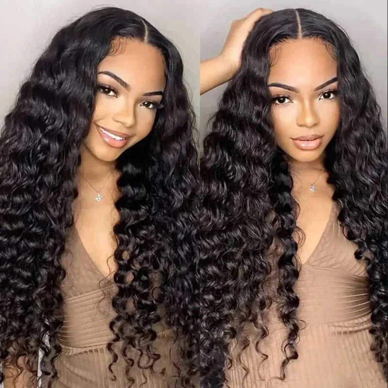 200 Density 13x6 HD Transparent Lace Front Human Hair Wig 30 40 Inch Deep Wave Lace Frontal Wigs Human Hair Wigs for Black Women