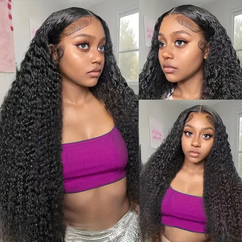 200 Density 13x6 HD Transparent Lace Front Human Hair Wig 30 40 Inch Deep Wave Lace Frontal Wigs Human Hair Wigs for Black Women