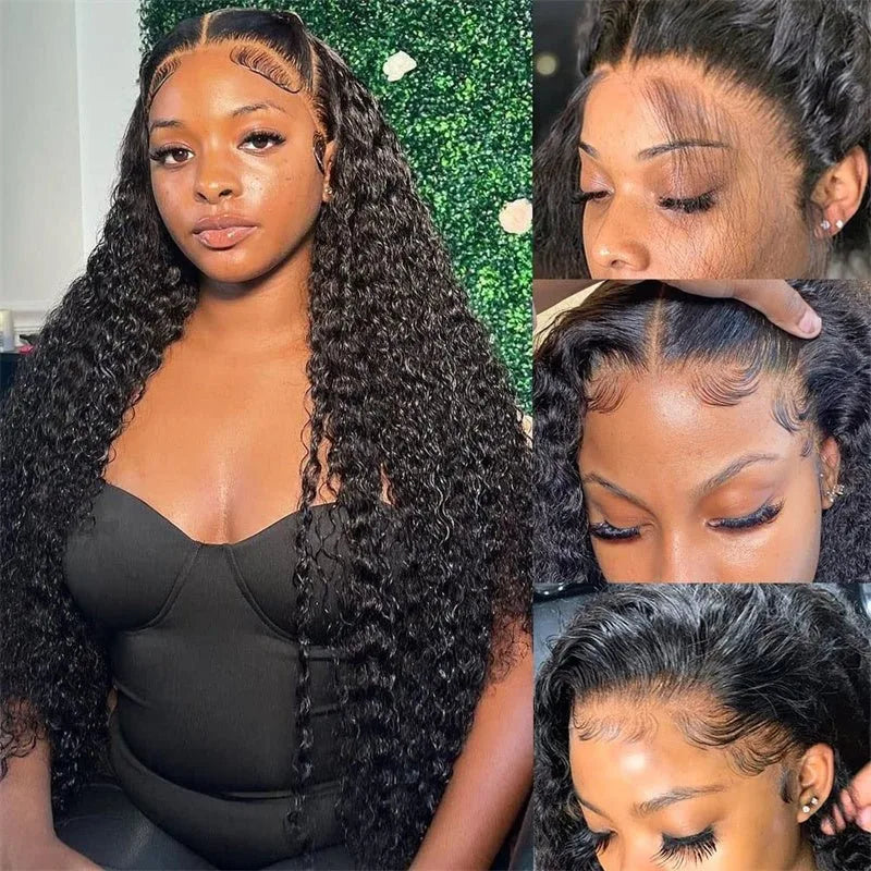200 Density 13x6 HD Transparent Lace Front Human Hair Wig 30 40 Inch Deep Wave Lace Frontal Wigs Human Hair Wigs for Black Women