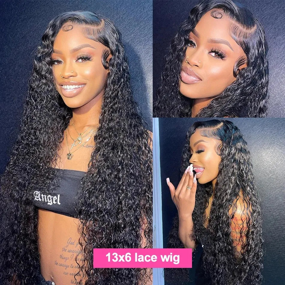 30 40 Inch Deep Wave 13x4 Hd Lace Frontal Wigs Human Hair Wigs for Black Women 180% Density Lace Front Wig Curly Human Hair Wig