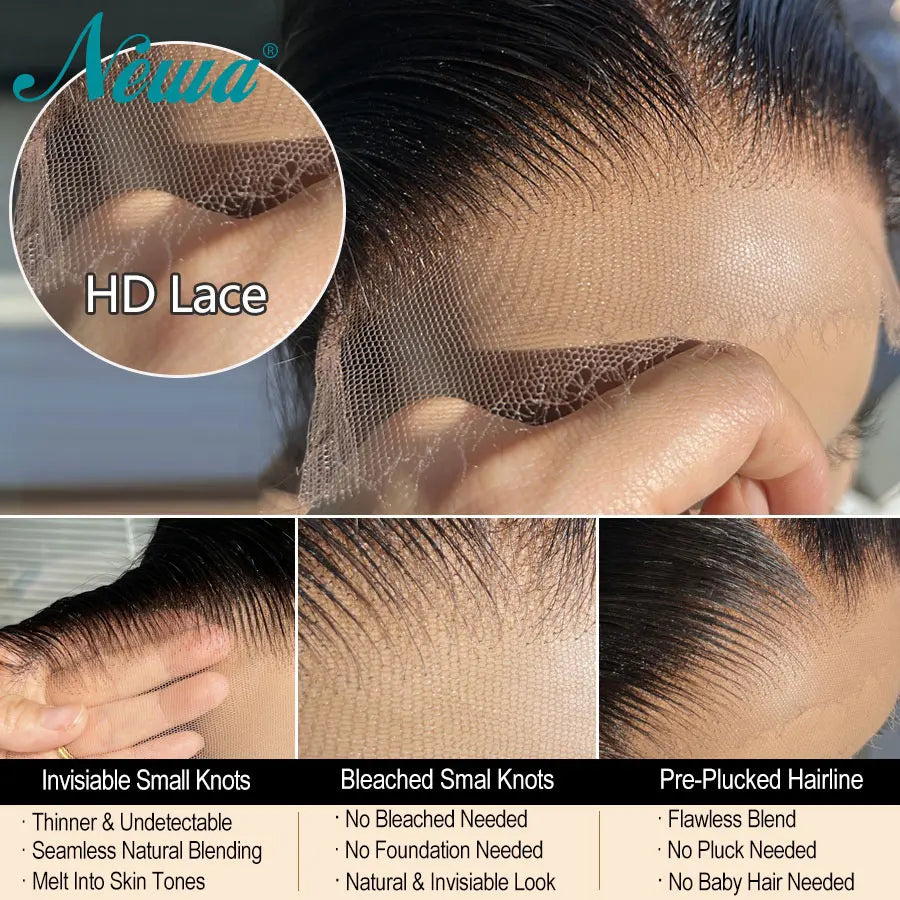 Ultra Fitted 13x6 HD Lace Front Human Hair Wigs Straight Skinlike HD Lace Closure Wigs Pre Plucked 3D Dome Cap Wig for Women