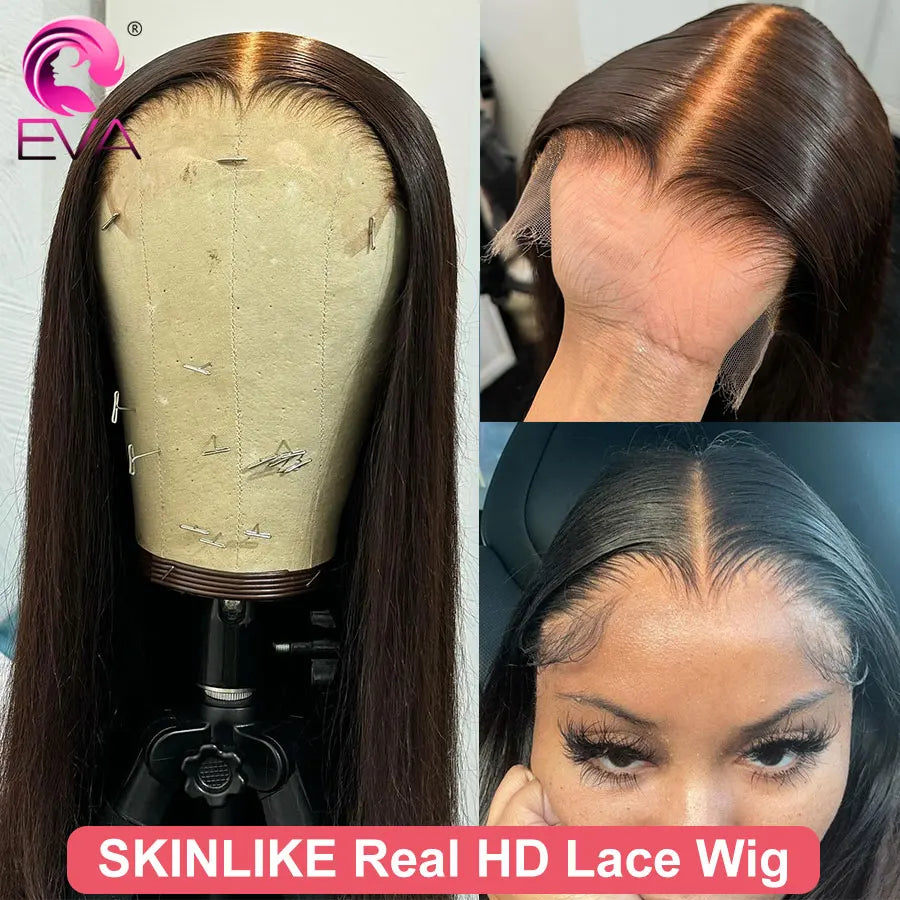 Eva Hair Glueless Wigs 7x7/6x6/5x5 HD Lace Closure Wigs Silk Straight Melt Skins Deep Part Ready to Go Human Hair Wig For Woman