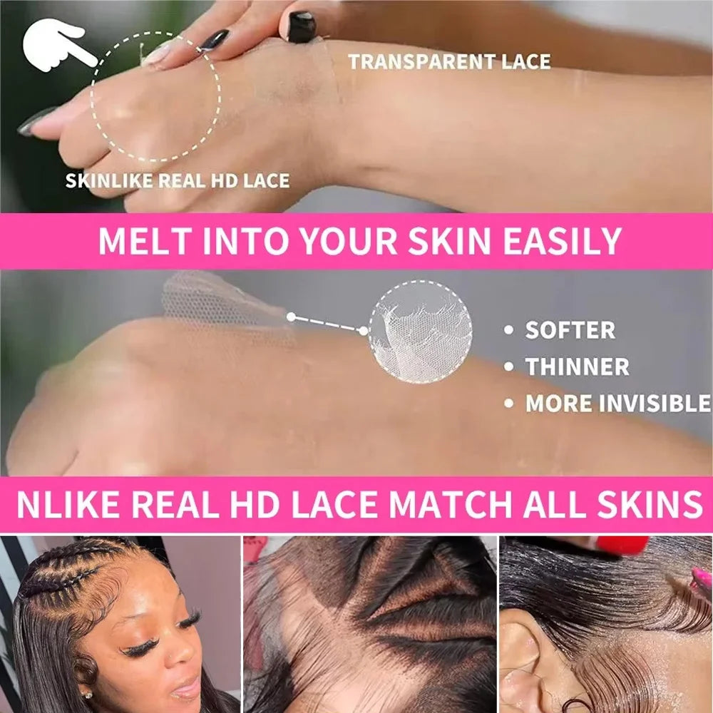 250% Upgraded 13x6 HDLace Front Human Hair Wig 5x5 Ready to Go HD Lace Glueless Straight Human Hair Wigs 13x4 Pre Plucked Natural Scalp Brazilian Hair Wigs