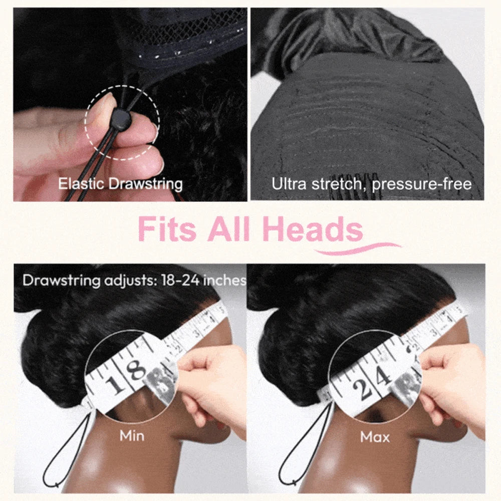 Highlight P4/27 Color Deep Wave Wig With 4c Edges Curly Baby Hair 28INCH 4x4 Lace Closure Deep Curly Human Hair Wigs Pre Plucked