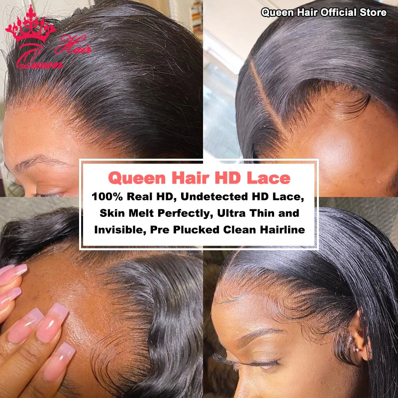 Queen Hair Deep Wave HD Lace Wigs Human Raw Hair Pre Plucked 13x6 13x4 5x5 HD Invisible Melt Lace Full Frontal Closure Wig