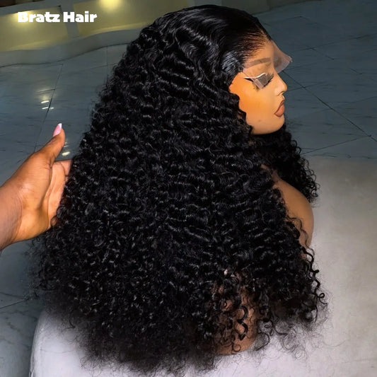 Super Double Drawn Pixie Curls 20” 5by5 Lace Glueless Wig 100% Human Hair Natural Black 13x4 HD Lace Front Burmese Curly Wigs