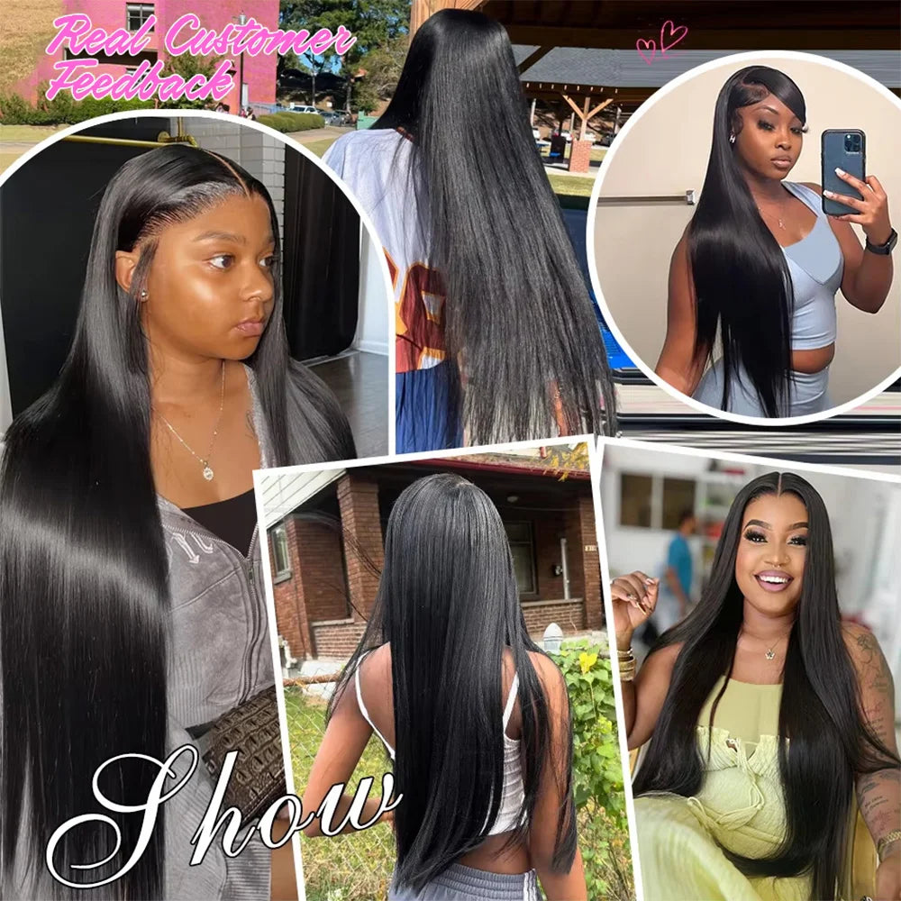 250% Upgraded 13x6 HDLace Front Human Hair Wig 5x5 Ready to Go HD Lace Glueless Straight Human Hair Wigs 13x4 Pre Plucked Natural Scalp Brazilian Hair Wigs