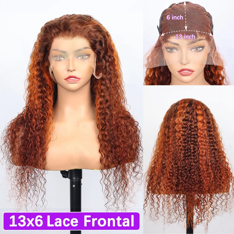 Deep Wave 13x6 Lace Frontal Human Hair Wigs Water Wave Frontal Wigs Pre Plucked Virgin Hair