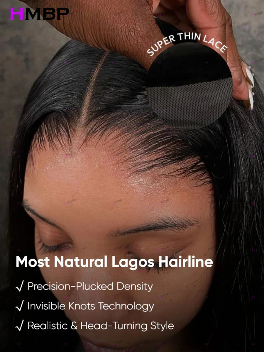 Vietnamese 13x6 Hd M Shaped Lagos Hairline Lace Frontal Wig Human Hair Bone Straight 13x4 Lace Front Wigs Preplucked For Woman