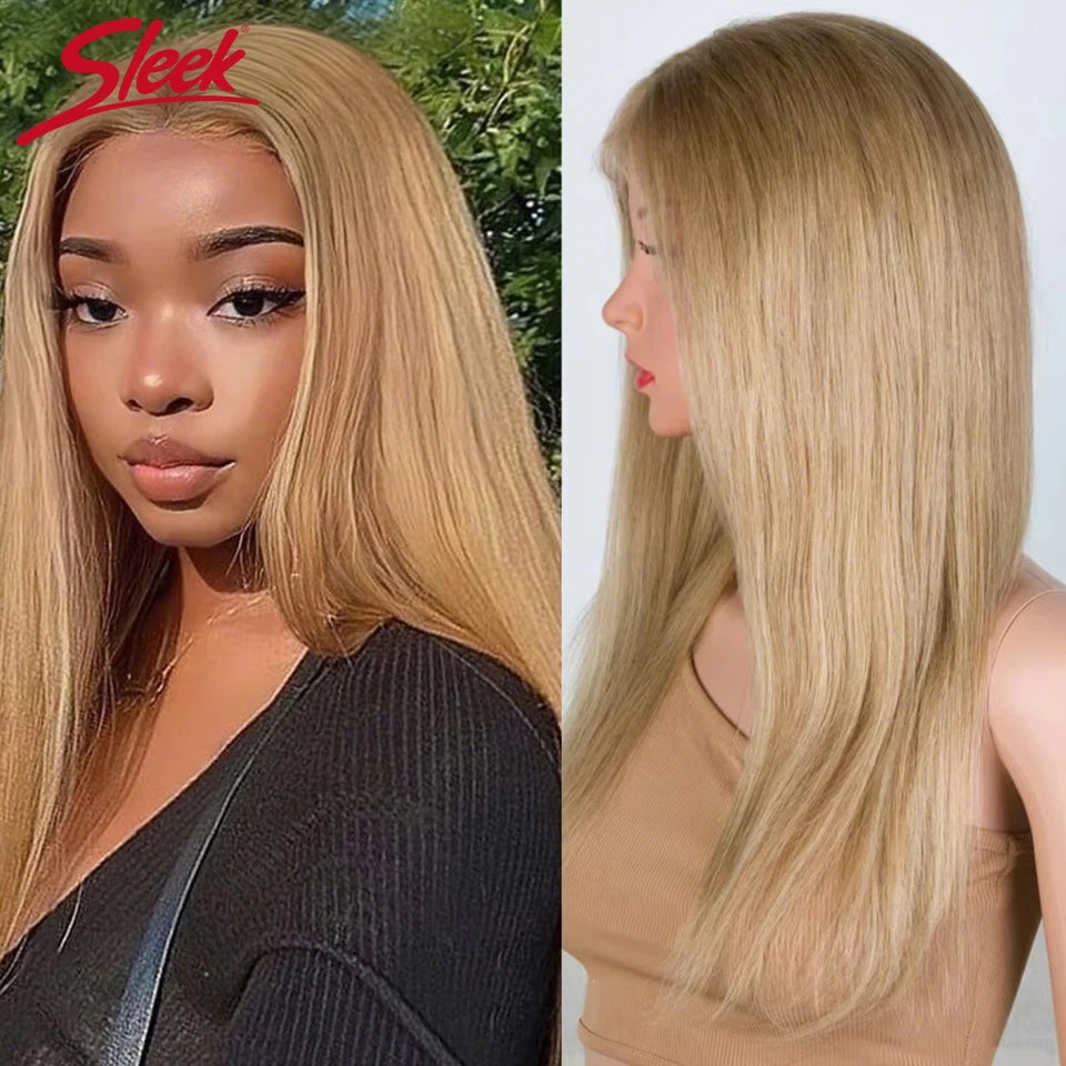 Ombre Pink Straight Lace Front Wigs 13x6x1 Lace Part Human Hair Wig For Women Transparent Lace Highlight Colored Remy Hair