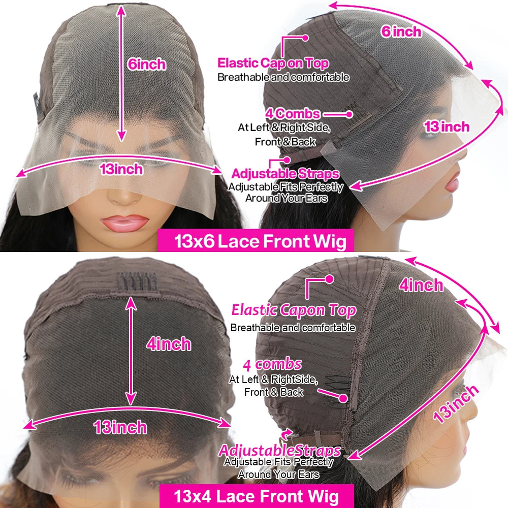 Deep Wave Human Hair Wig 13x6 HD Lace Front Wig 200% Density Curly Human Hair Wig For Woman Pre Plucked