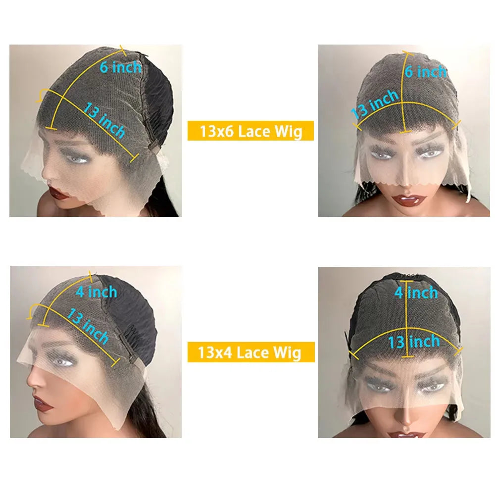 13x6 Lace Front Wigs Human Hair 36 Inch HD Transparent Lace Frontal Wigs 250% Density Brazilian Virgin Straight Human Hair Wigs For Women Pre Plucked With Baby Hair Natural Color