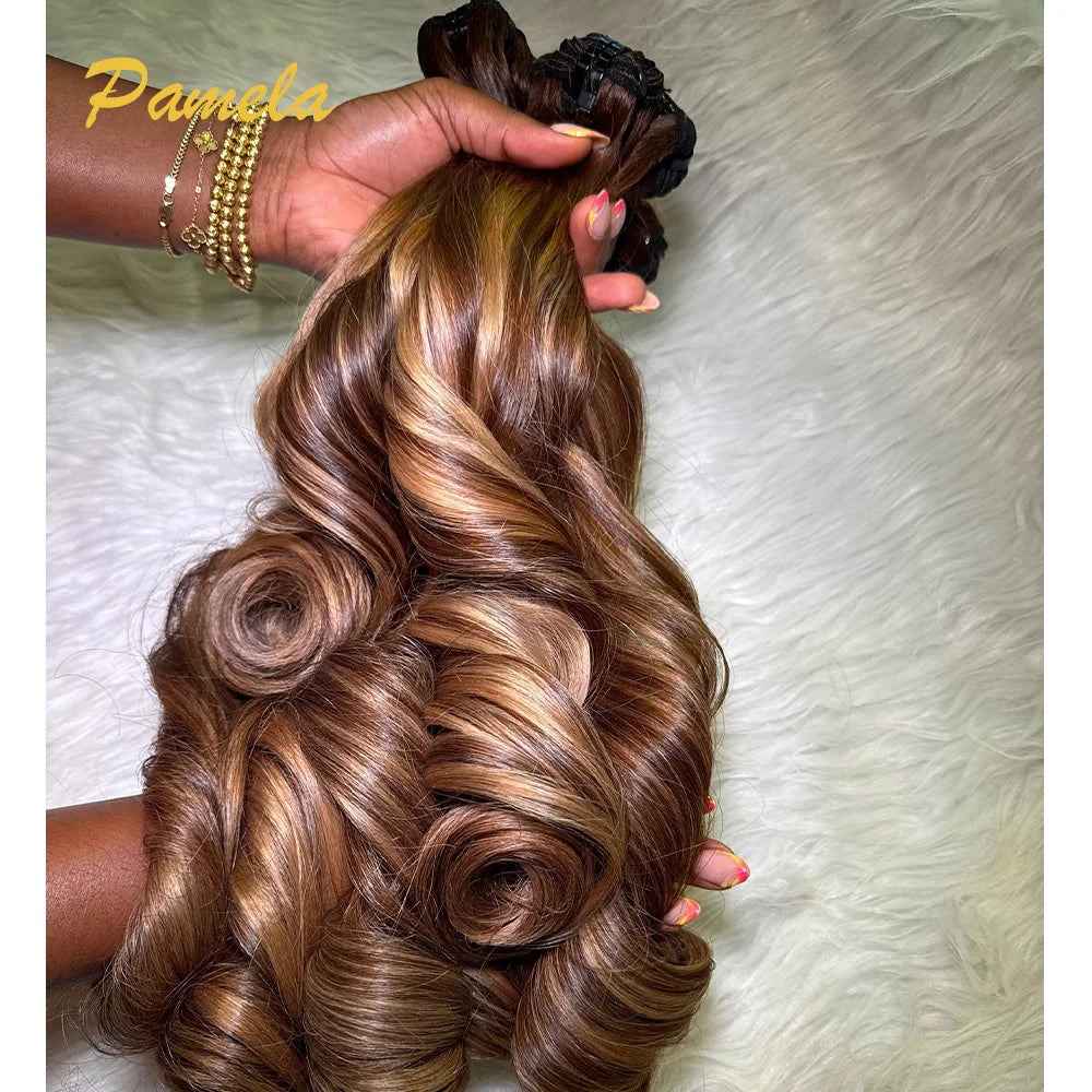 Loose Deep Wave Human Hair Bundles With 5x5 Closure And 3 Bundles Human Hair Extensions For Women Ombre Brown 13x6 Lace Frontal